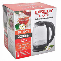 Чайник электрический DELTA LUX DE-1003 черн.1,7л