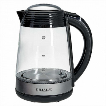 Чайник электрический 2200 Вт, 1,7 л DELTA LUX DE-1009 черный