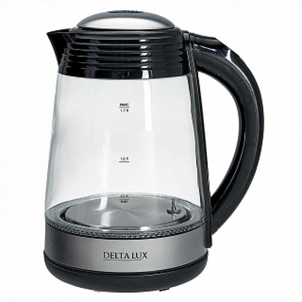 Чайник электрический 2200 Вт, 1,7 л DELTA LUX DE-1009 черный