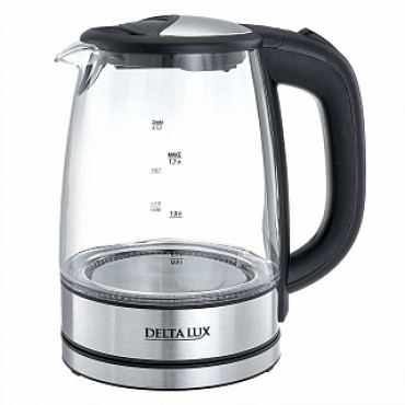 Чайник электрический 2200 Вт, 1,7 л DELTA LUX DL-1204В черный