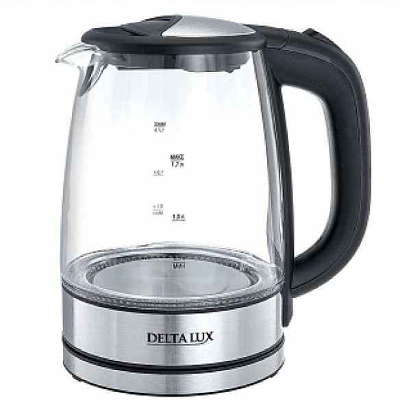 Чайник электрический 2200 Вт, 1,7 л DELTA LUX DL-1204В черный