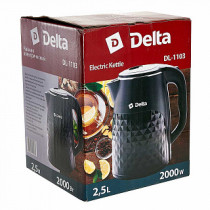Чайник электрический, 2,5 л DELTA DL-1103 черный