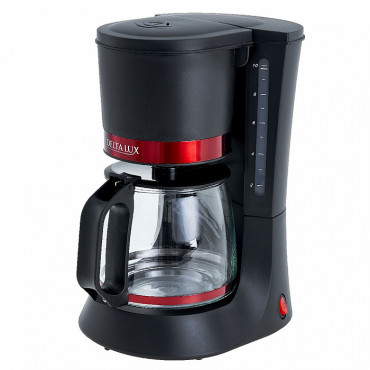 Кофеварка DELTA LUX DL-8152 черная с красным