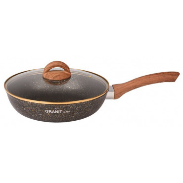 Сковорода 260мм АП линия "Granit ultra" (black-gold) сгбг261а