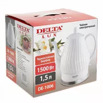 Чайник электрический 1500 Вт DELTA LUX DE-1006 белый