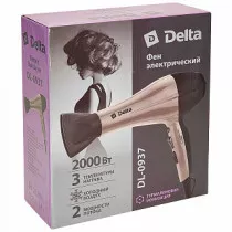 Фен 2200 Вт DELTA DL-0937 черный с бежевым