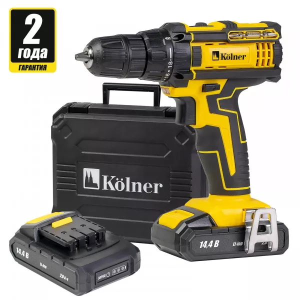 Аккумуляторная дрель-шуруповерт KOLNER KCD 14,4/2LC