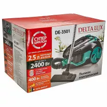 Пылесос 2400 Вт DELTA LUX DE-3501 Супер-циклон черный с бирюзовым
