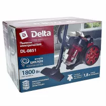 Пылесос 1800 Вт DELTA DL-0851 Мультициклон красный
