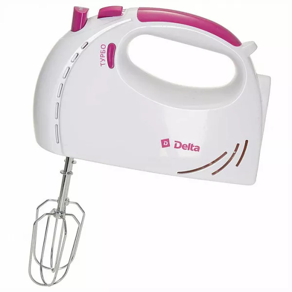 Миксер электрический DELTA DL-5061 белый с темно-сиреневым 