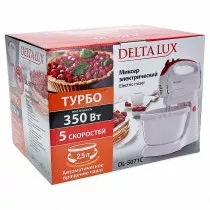 Миксер с чашей DELTA LUX DL-5071C белый с розовым