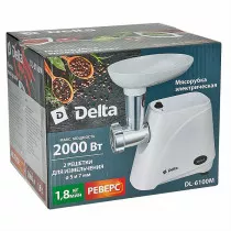 Мясорубка электрическая DELTA DL-6100M белая
