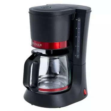 Кофеварка DELTA LUX DL-8152 черная с красным