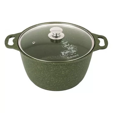 Кастрюля 6л со стеклянной крышкой, АП линия "Trendy style" (Malachite) к61tsml