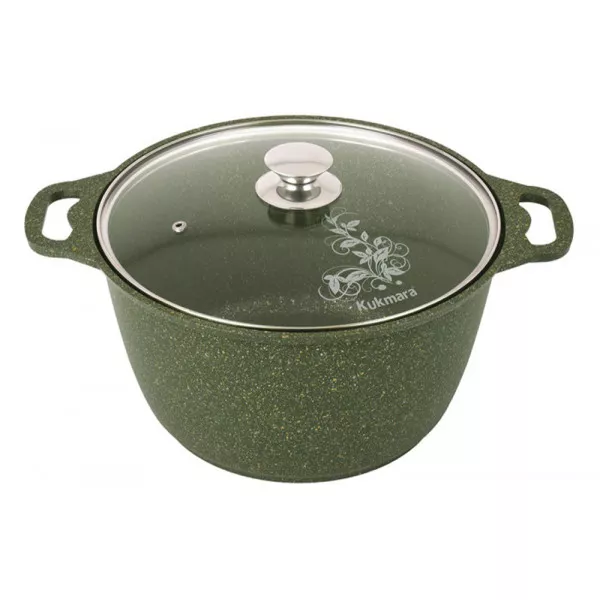 Кастрюля 6л со стеклянной крышкой, АП линия "Trendy style" (Malachite) к61tsml
