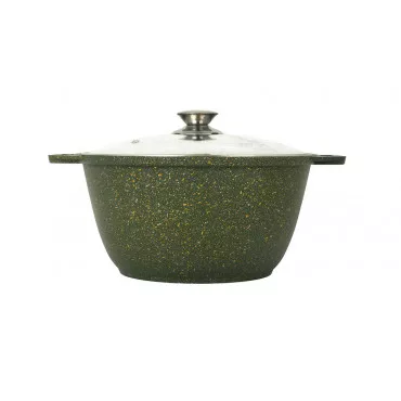Кастрюля 3л со стеклянной крышкой, АП линия "Trendy style" (Malachite) к31tsml