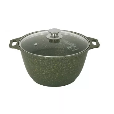 Кастрюля 4л со стеклянной крышкой, АП линия "Trendy style" (Malachite) ж41tsml