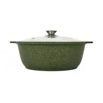 Кастрюля-жаровня 4л со стеклянной крышкой, АП линия "Trendy style" (Malachite) ж41tsml