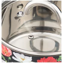 КАСТРЮЛЯ AGNESS "МАКИ" СО СТЕКЛЯННОЙ КРЫШКОЙ, НЕРЖ.СТАЛЬ, 4,6Л 22Х12 СМ. 916-308 Lefard