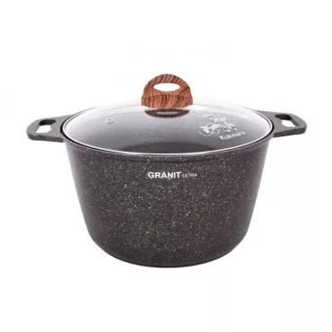 Кастрюля 8л со стекл. крышкой, АП линия "Granit ultra" (Blue)кгг82а