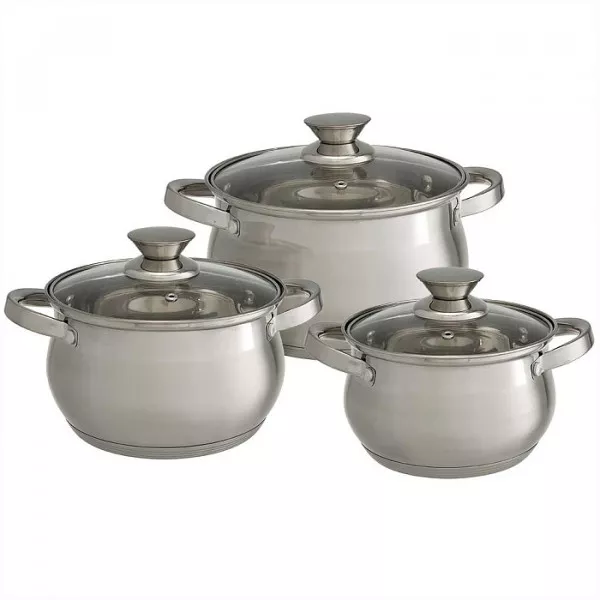 Набор посуды Webber из 6 предметов BE-614/6 ( 2,1л 2,9л 3,9л) 