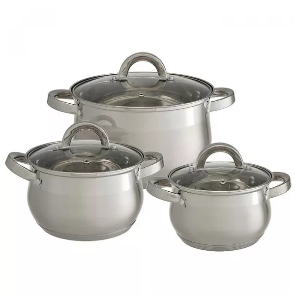 Набор посуды Webber из 6 предметов BE-616/6 (2,1л,  2,9л 3,9л) 