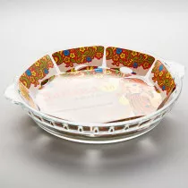 Форма для запекания круглая с ручками 1,5 л, 254×225×43 мм из термостекла РК-0041 "ЗАБАВА"
