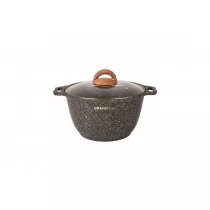 Кастрюля 4л со стекл. крышкой, АП линия "Granit ultra" (black-gold) кгбг42а