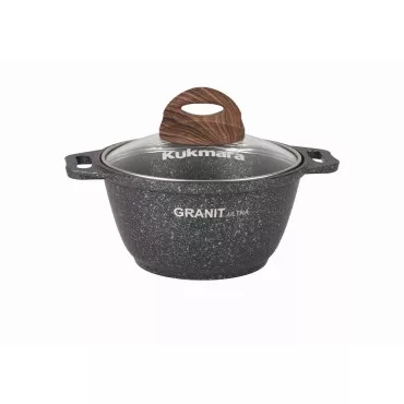 Кастрюля 1л со стекл. крышкой, АП линия "Granit ultra" (Blue) кгг12а