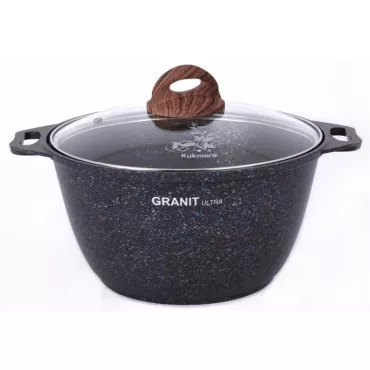 Кастрюля 4л со стекл. крышкой, АП линия "Granit ultra" (Blue) кгг42а