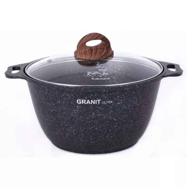 Кастрюля 4л со стекл. крышкой, АП линия "Granit ultra" (Blue) кгг42а