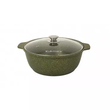 Кастрюля-жаровня 4л со стеклянной крышкой, АП линия "Trendy style" (Malachite) ж41tsml