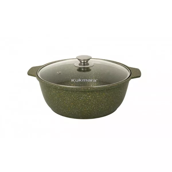 Кастрюля-жаровня 4л со стеклянной крышкой, АП линия "Trendy style" (Malachite) ж41tsml