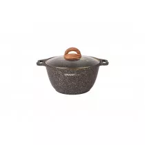 Кастрюля 3л со стекл. крышкой, АП линия "Granit ultra" (black-gold) кгбг32а