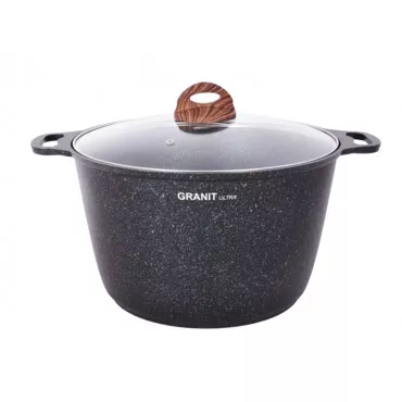 Кастрюля 10л со стекл. крышкой, АП линия "Granit ultra" (Blue) кгг102а