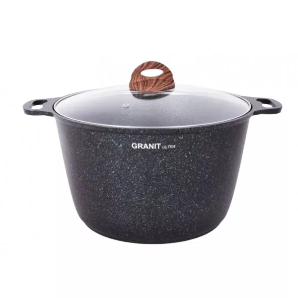 Кастрюля 10л со стекл. крышкой, АП линия "Granit ultra" (Blue) кгг102а