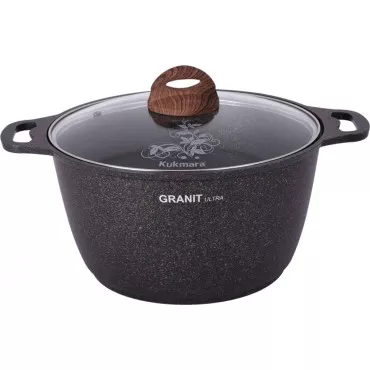 Кастрюля 6л со стекл. крышкой, АП линия "Granit ultra" (Blue) кгг62а