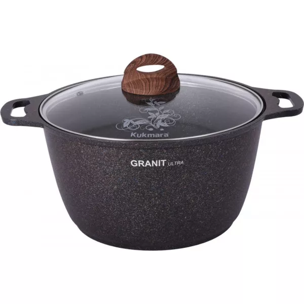 Кастрюля 6л со стекл. крышкой, АП линия "Granit ultra" (Blue) кгг62а