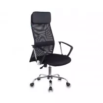 Кресло руководителя Бюрократ KB-6N/SL/B/TW-11 черный TW-01 TW-11 сетка крестовина хром