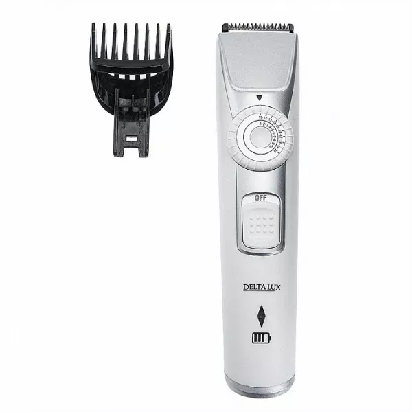 Машинка для стрижки волос DELTA LUX DE-4208A белая с серебристым 