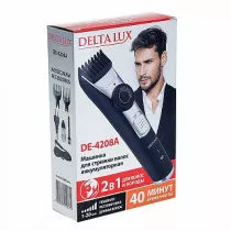 Машинка для стрижки волос DELTA LUX DE-4208A чёрная с серебристым