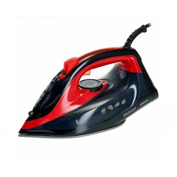 Утюг электрический 2000 Вт DELTA LUX DE-3000 черный с красным