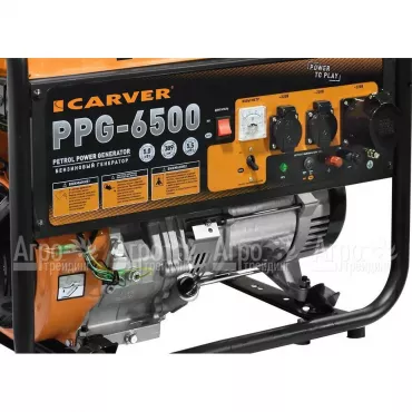 Генератор CARVER PPG- 6500 бензин (LT-188F, 5,0/5,5кВт, 220В, бак 25л, обмотка медь)(6шт/пал)
