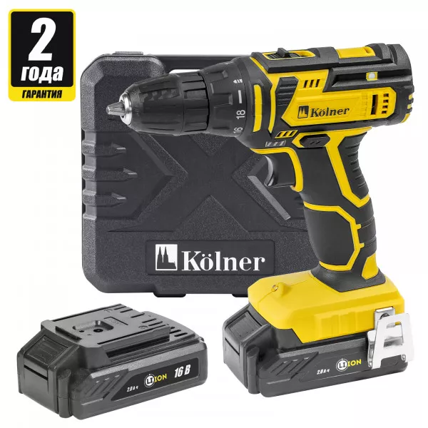 Аккумуляторная дрель-шуруповерт KOLNER KCD 16-2LC 