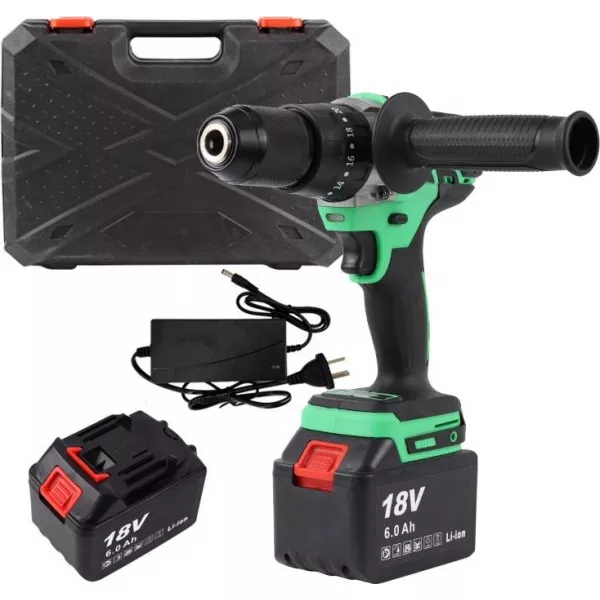 Аккумуляторная ударная дрель-шуруповерт Zitrek Green Impact 18V (18В, Li-ion 2x5.0Ач) 063-4046 