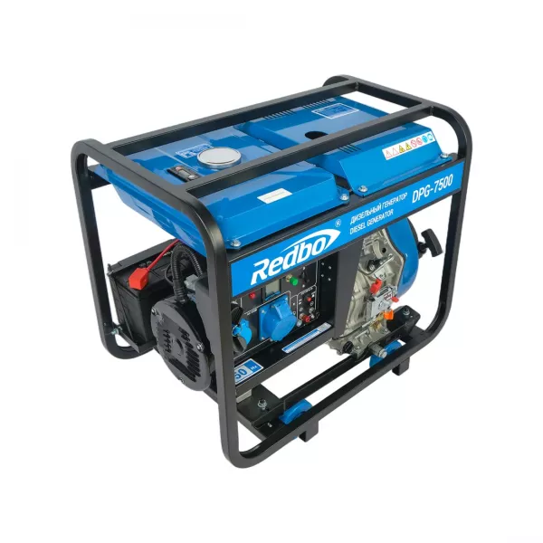 Генератор дизельный Redbo DPG-7500 (532см3, 7.0 кВт./7.5 кВт,ручной/электро стартер, дисплей) 21503 
