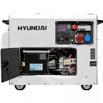 Дизельный генератор Hyundai DHY 8000SE-3, 380/220/12 В, 6.5кВт, на колёсах с АКБ